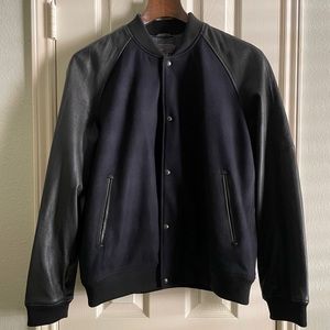 🚫SOLD🚫 Vince Leather Contrast Wool Bomber/Varsity Jacket
